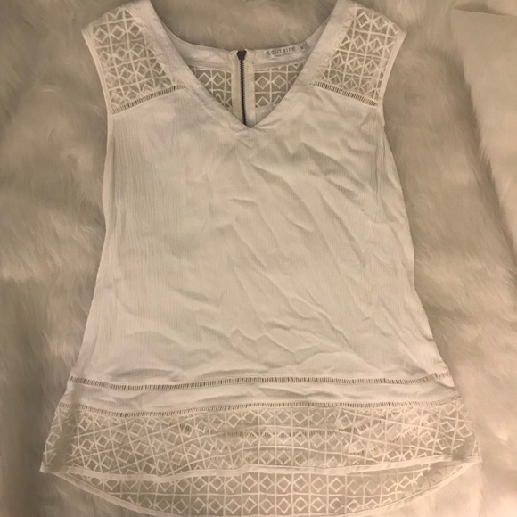 Solitaire by Ravi Khosla Laced White Top - Picture 2 of 8